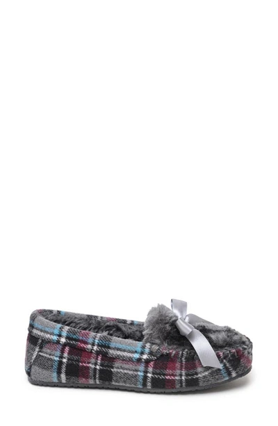 Shop Minnetonka Cosi Faux Shearling Slipper In Grey Autumn Plaid