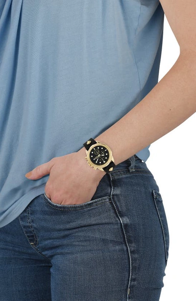 Shop Versus Arrondissement Chronograph Leather Strap Watch, 46mm In Gold