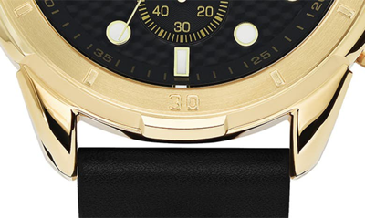 Shop Versus Arrondissement Chronograph Leather Strap Watch, 46mm In Gold