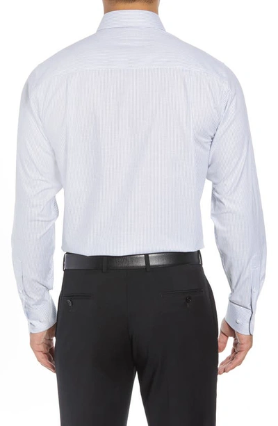 Cutter & Buck Classic Fit Stripe Stretch Oxford Shirt In Light Blue