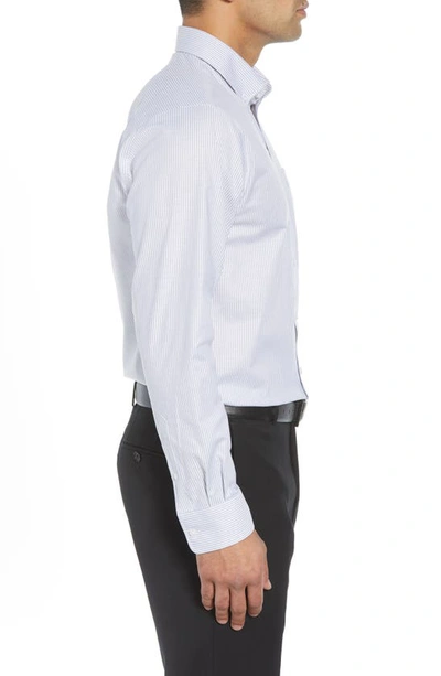 Cutter & Buck Classic Fit Stripe Stretch Oxford Shirt In Light Blue