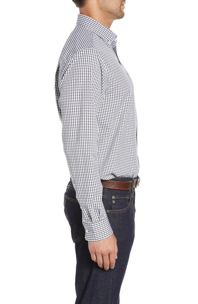 Cutter & Buck Regular Fit Gingham Non-iron Sport Shirt In Charcoal
