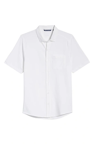 Shop Cutter & Buck Reach Short Sleeve Oxford Button-down Shirt In White