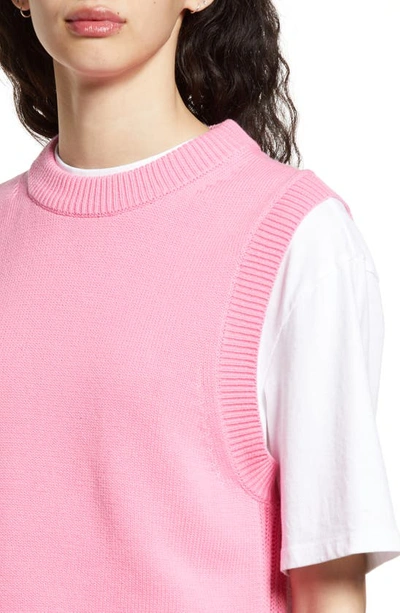 Shop French Connection Cotton Sweater Vest In Aurora Pink