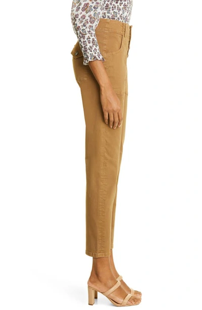 Veronica Beard Arya High Waist Crop Straight Leg Jeans In Ochre