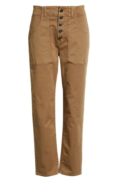 Veronica Beard Arya High Waist Crop Straight Leg Jeans In Ochre