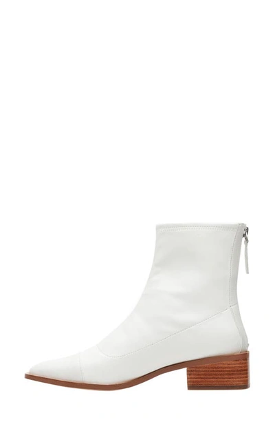Linea Paolo Venata Block Heel Bootie In Eggshell