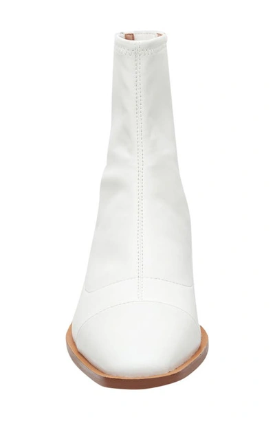 Linea Paolo Venata Block Heel Bootie In Eggshell