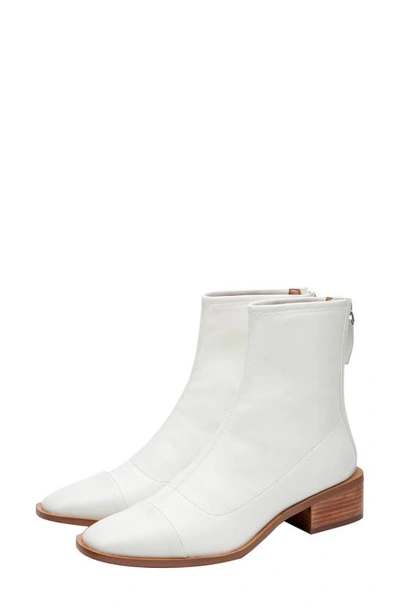 Linea Paolo Venata Block Heel Bootie In Eggshell