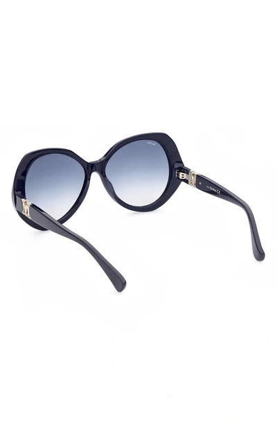 Shop Max Mara 59mm Gradient Geometric Sunglasses In Shiny Blue / Gradient Blue