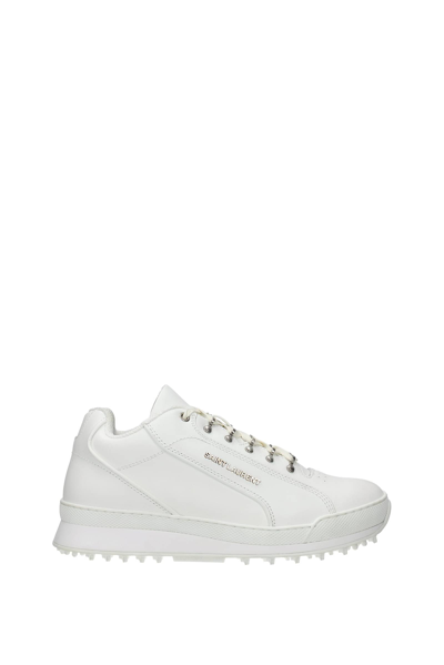 Shop Saint Laurent Sneakers Pelle Bianco