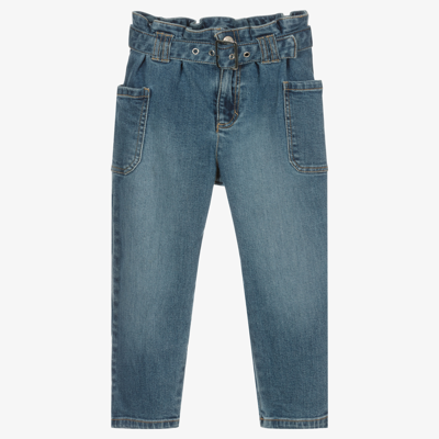 Shop Mayoral Girls Mid-blue Denim Jeans