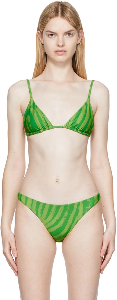 Shop Simon Miller Green Bwai Bikini In 10190-absrtact Leaf