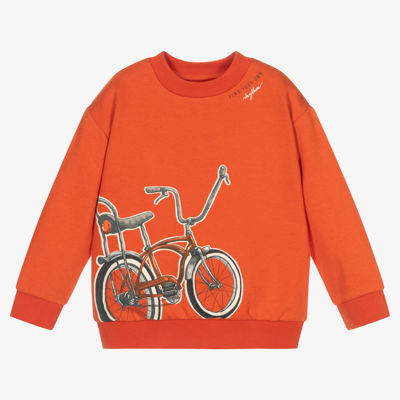 Shop Mayoral Boys Orange Cotton Sweatshirt