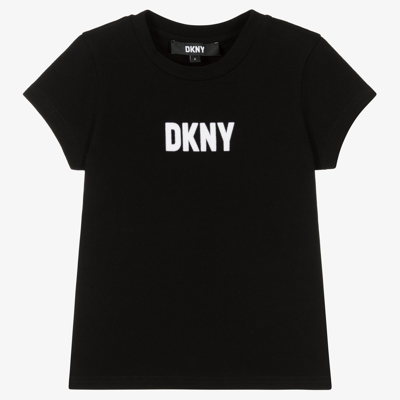 Shop Dkny Girls Black Cotton T-shirt