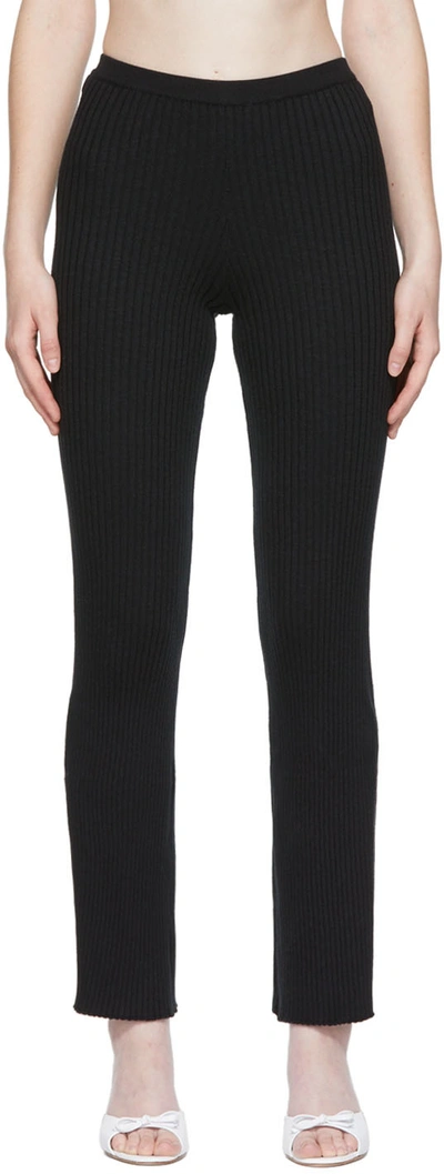 Sir Enes Side Slit Knitted Trousers In Black