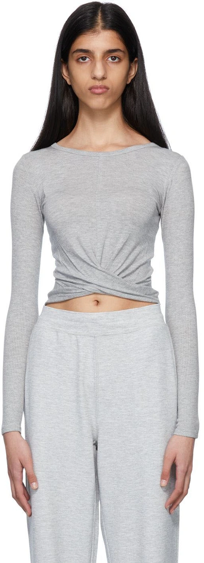 Shop Alo Yoga Gray Modal Sport Top In Dove Grey Heather