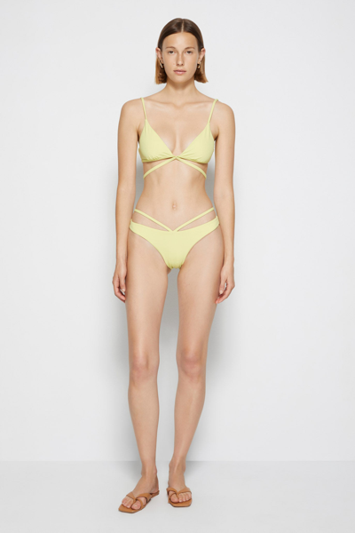 Shop Jonathan Simkhai Emmalynn Bikini Bottom In Lime