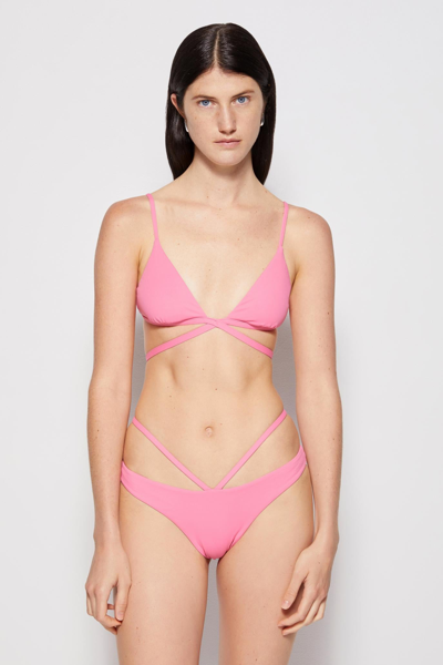 Shop Jonathan Simkhai Harlen Bikini Top In Flamingo