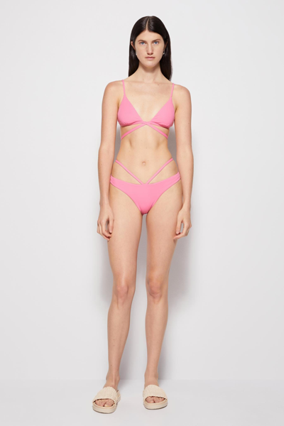 Shop Jonathan Simkhai Emmalynn Bikini Bottom In Flamingo