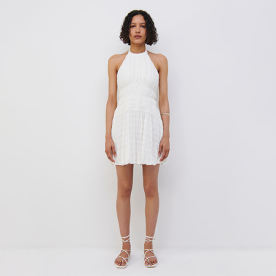 Shop Jonathan Simkhai Bea Gauze Mini Dress In White