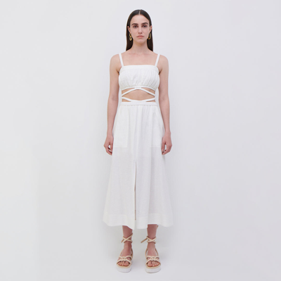 Shop Jonathan Simkhai Stevie Linen Skirt In White