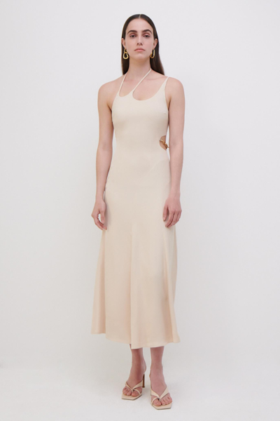 Shop Jonathan Simkhai Morena Dress In Champagne