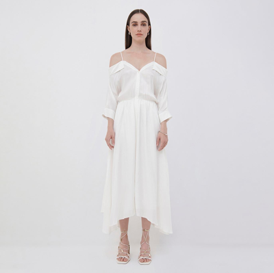 Shop Jonathan Simkhai Kiari Midi Dress In White