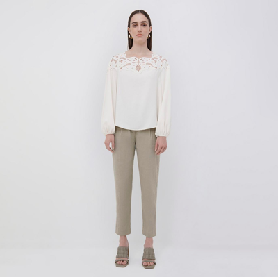 Shop Jonathan Simkhai Lochlyn Embroidered Top In Ivory