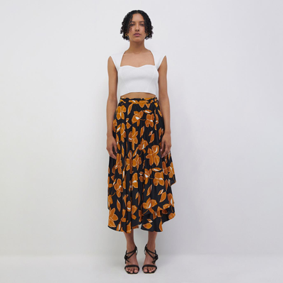 Shop Jonathan Simkhai Mckenna Wrap Skirt In Black Print