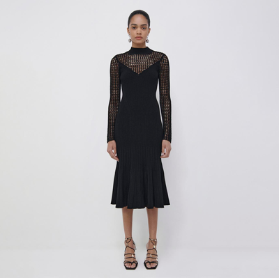 Shop Jonathan Simkhai Randall Midi Dress In Black