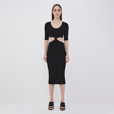 Shop Jonathan Simkhai Collette Midi Dress In Black