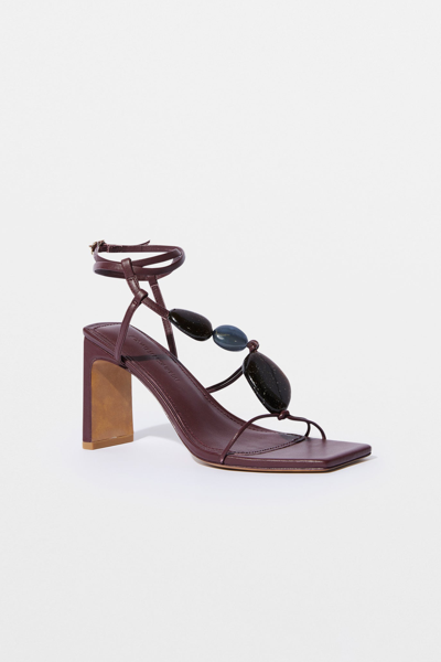 Shop Jonathan Simkhai Theresa Strappy Heeled Sandal In Merlot