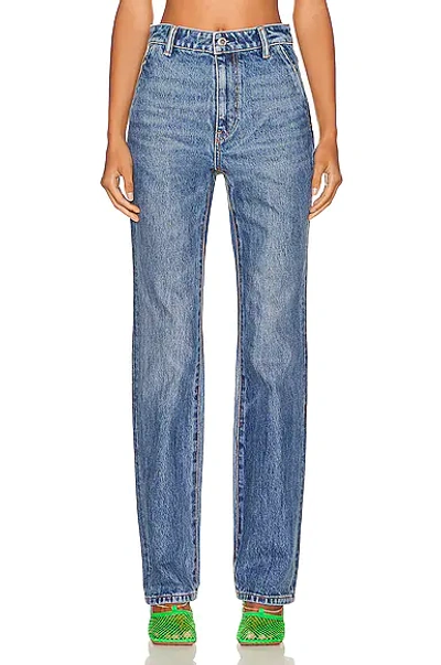 Shop Alexander Wang High Waisted Slim In Vintage Medium Blue