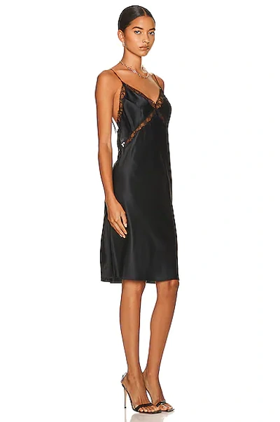Shop Kiki De Montparnasse Lace Inset Slip Dress In Black