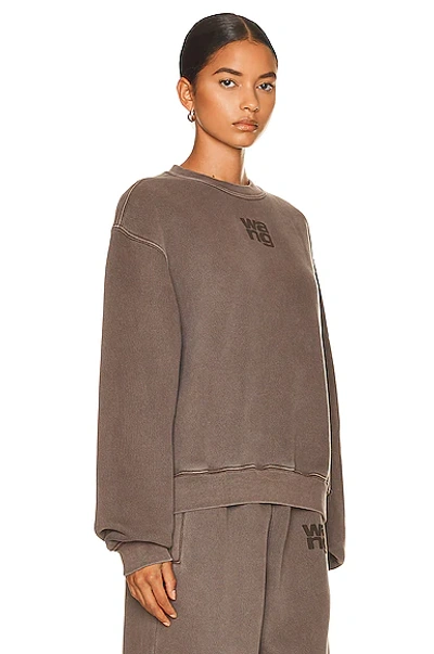 Shop Alexander Wang T Puff Paint Logo Essential Sweatshirt In Washed Cola