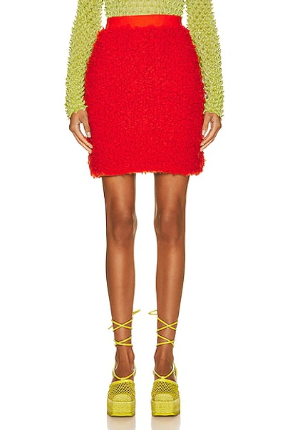 Bottega Veneta Red Wool Blend Skirt In Burst