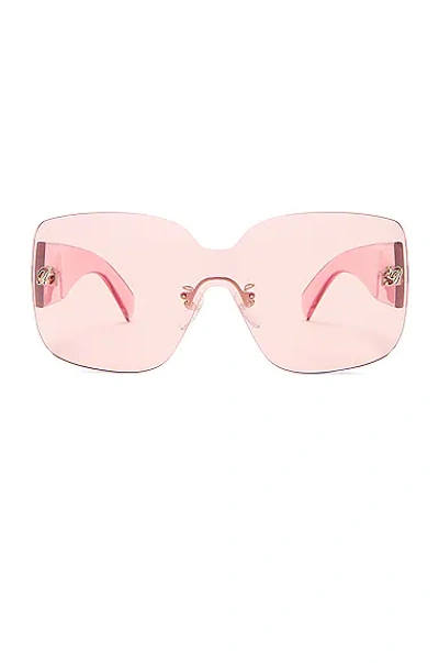 Shop Blumarine Square Sunglasses In Shiny Transparent Pink