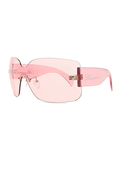 Shop Blumarine Square Sunglasses In Shiny Transparent Pink