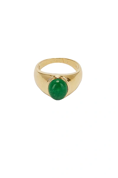 Shop Loren Stewart Classico Signet Ring In Jade & Gold