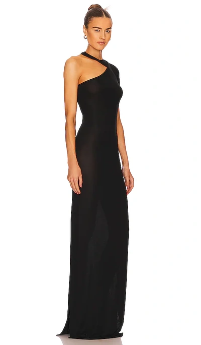 Rta Black Sria One Shoulder Maxi Dress In Black