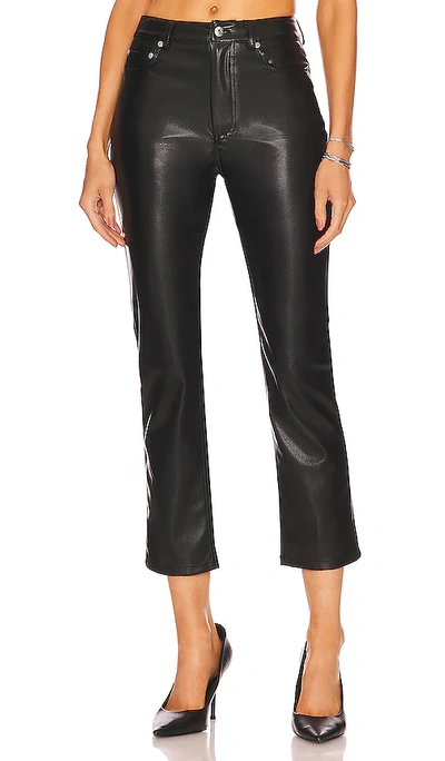 Shop Jonathan Simkhai Standard River Leather High Rise Pants In Black