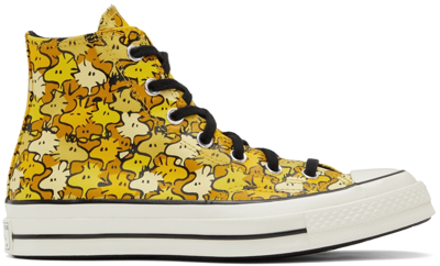 Shop Converse Yellow Peanuts Editions Chuck 70 Sneakers In Soba/zinc Yellow/top