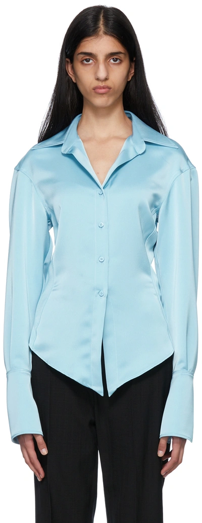 Shop Attico Blue 'lily' Shirt In 135 Baby Blue