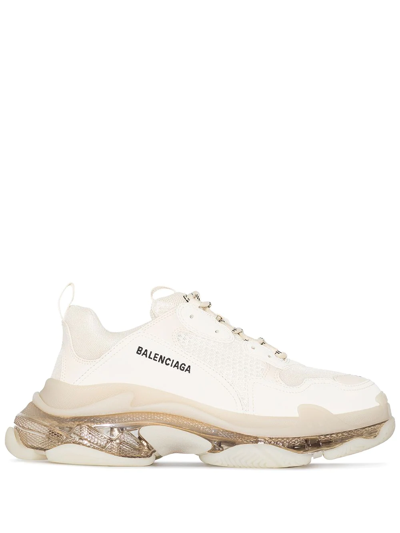 Shop Balenciaga Triple S Clear-sole Sneakers In Neutrals