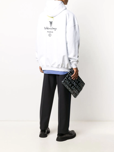 【BALENCIAGA】Olympics Embroidery hoodie Balenciaga Paris Olympics Embroidery Hoodie In White Black | ModeSens