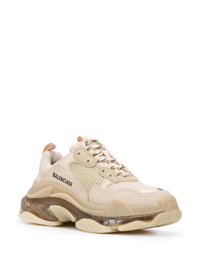 Balenciaga Triple S Clear Sole Sneakers In Neutrals