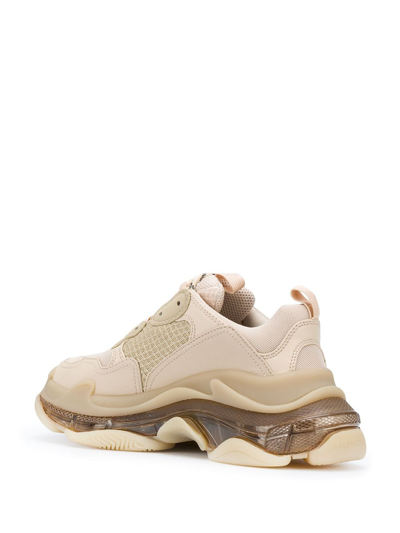 Balenciaga Triple S Clear Sole Sneakers In Neutrals