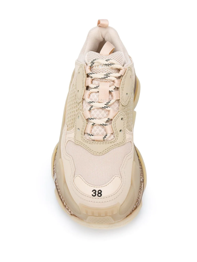 Balenciaga Triple S Clear Sole Sneakers In Neutrals