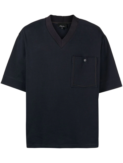 3.1 Phillip Lim Contrast-trim T-shirt In Blue